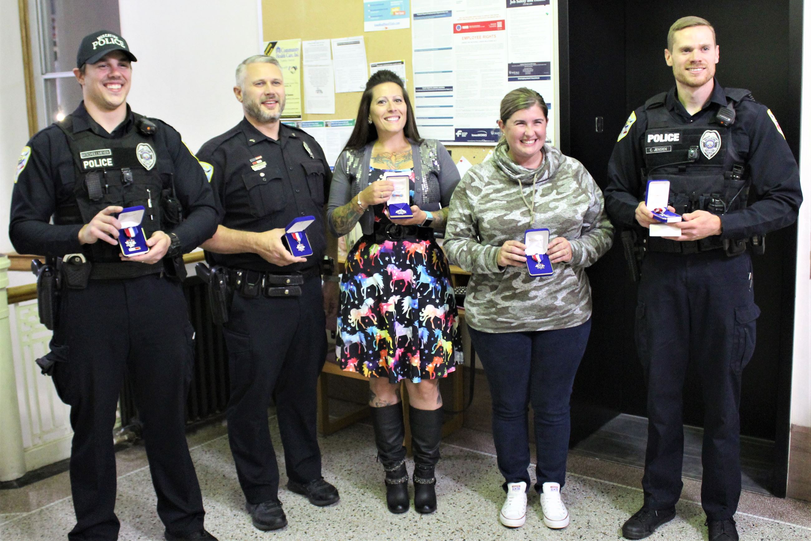 100120 MPD Awards to Schollmeyer, Fowler, Colman, Pena, and Jensen (JPG)