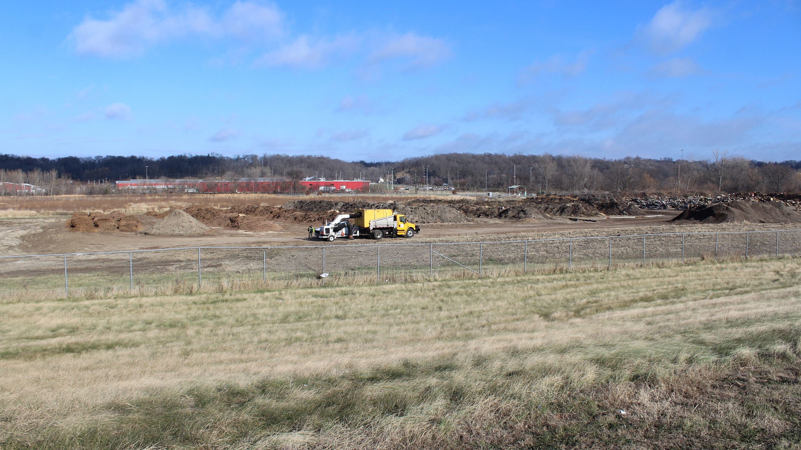 120424 Compost Facility 102 Leaf Vacuum Truck dropping off leaves