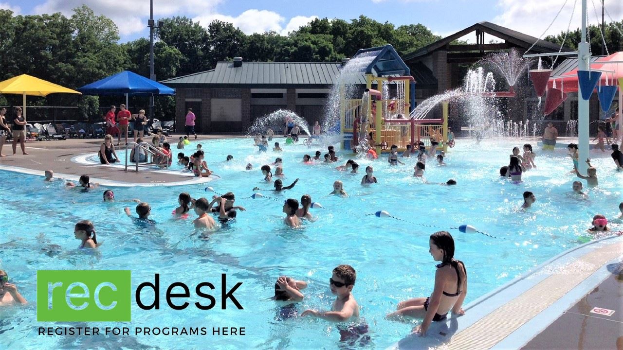 Summer Program Registration opens with RecDesk (JPG) showing pool in background