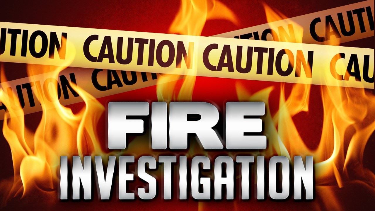 Fire Investigation (JPG) promo showing fire and caution tape with words