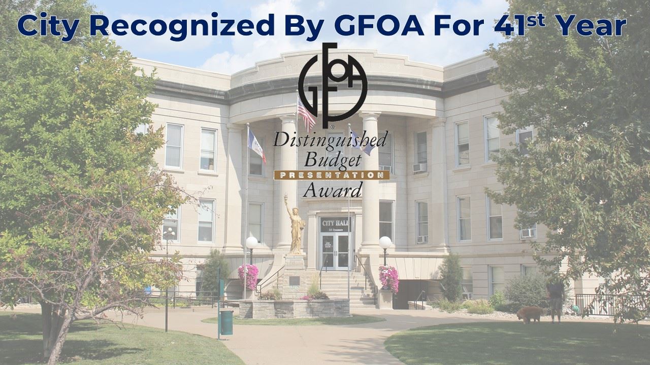 2025 Budget Presentation Award (JPG) showing city hall