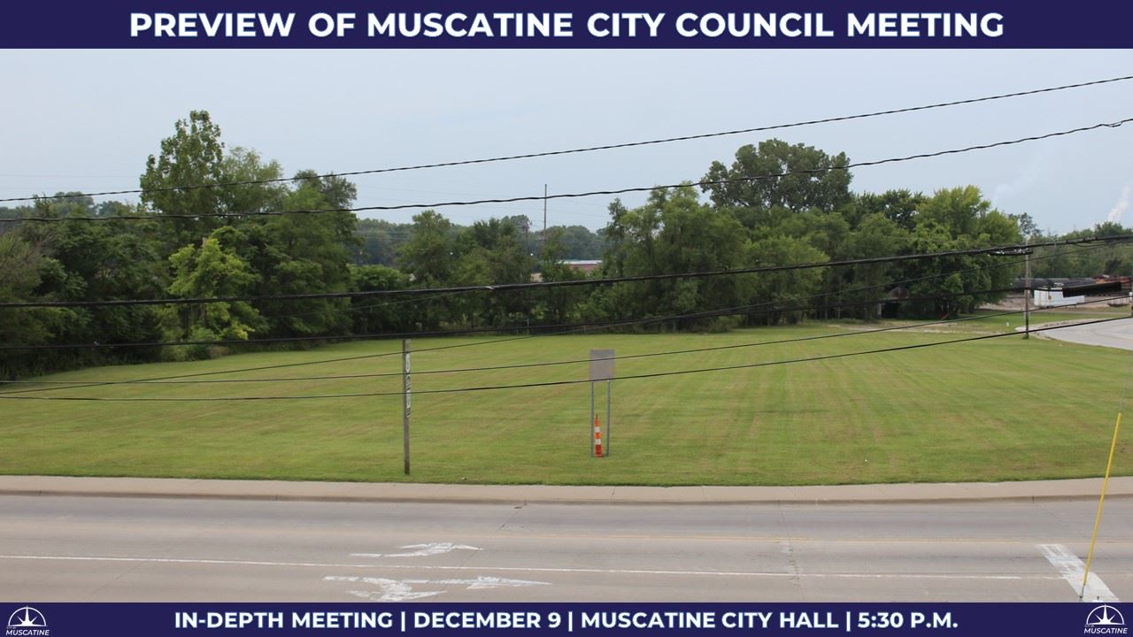 2025-12-09 Muscatine City Council Meeting (JPG) showing Carver Corner from Green Street looking east