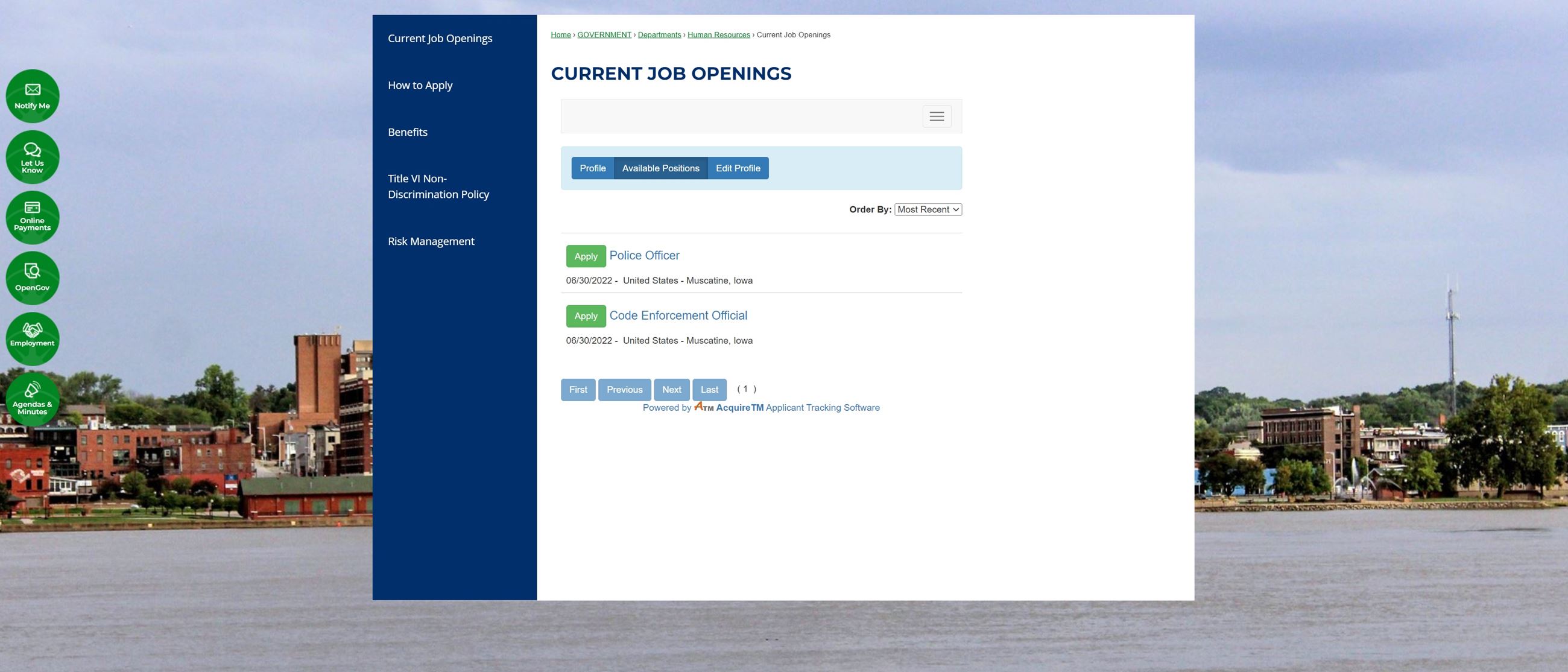 Current Job Posting Page (JPG)
